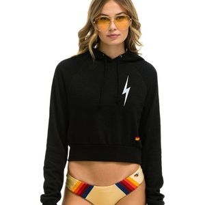 Aviator Nation Bolt Cropped Pullover Hoodie